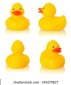 Toy Rubber Duck Isolated On White