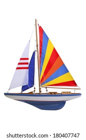 Toy Sailboat On White 