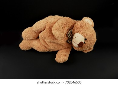 Toy Soft Bear Isolated On Black