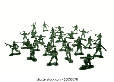 Toy soldiers over white - Powered by Shutterstock