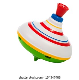 Toy Spinning Top Isolated On A White Background