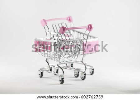 Toy supermarket car, pink color
