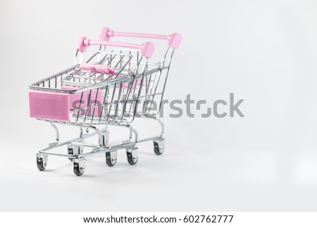Toy supermarket car, pink color