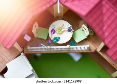 Toy Table In Doll House Top View