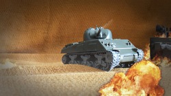 Toy, Tank Fighting, Tank Toy, War Concept, Copy Space...