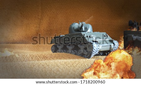 Toy, Tank Fighting, Tank Toy, War Concept, Copy Space...