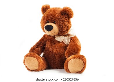 Toy Teddy Bear Isolated On White