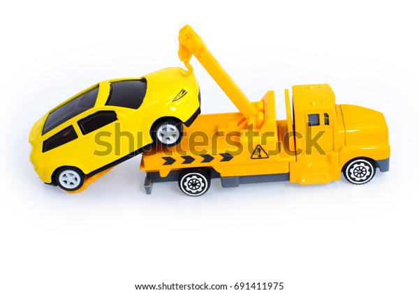 yellow tow truck toy