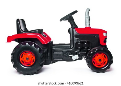 Toy Tractor On A White Background Toy Tractor On A White Background