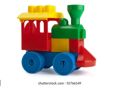 Toy Train Isolated On The White Background