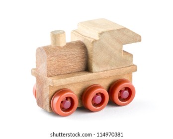 Toy Train On The White Background