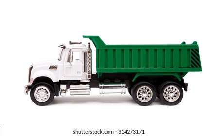 Toy Truck, Dump Truck On White Background