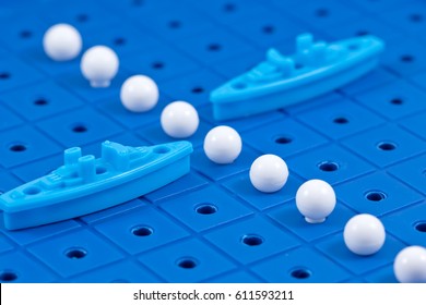 Toy War Ships With Missiles From Board Games Are In The Imaginary Maritime Boundary