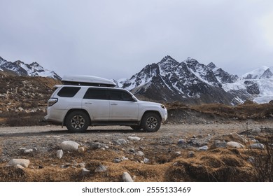 Toyota 4RUNNER TRD OFFROAD on high altitude mountains,Tibet,China