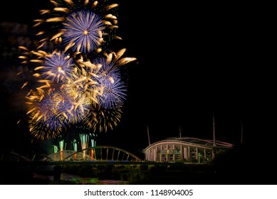 Toyota Aichi Japan 07 29 2018 Fireworks Show In Front Of Toyota Stadium.