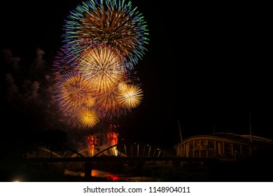 Toyota Aichi Japan 07 29 2018 Fireworks Show In Front Of Toyota Stadium.