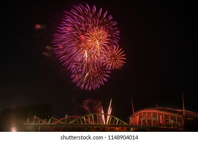 Toyota Aichi Japan 07 29 2018 Fireworks Show In Front Of Toyota Stadium.