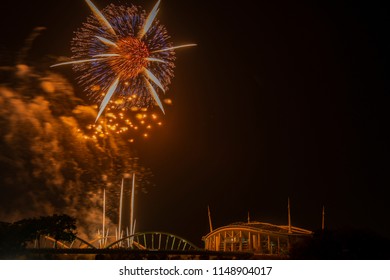 Toyota Aichi Japan 07 29 2018 Fireworks Show In Front Of Toyota Stadium.