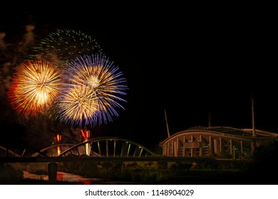 Toyota Aichi Japan 07 29 2018 Fireworks Show In Front Of Toyota Stadium.