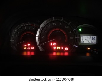 Toyota Dashboard Warning Lights. just after ignition on all warning lights on for checking. any function without problem will be off. it has problem if its light is still on qhen others are off.