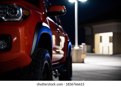 Toyota Tacoma Orange At Night