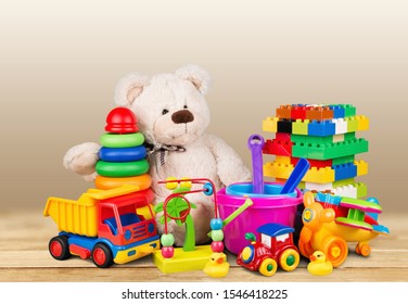 Toys Collection Isolated On Background Stock Photo 1546418225 