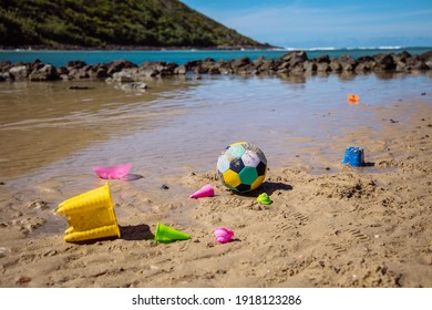 Toys On Tallebudgera Beach, Gold Coast, Australia