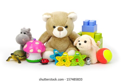 Toys On White Background 