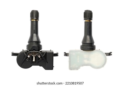 TPMS sensor – tyre pressure monitoring system. Isolated on white. - Shutterstock ID 2210819507