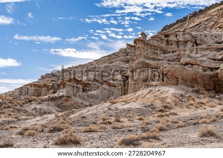 Tr5. The Dove Spring Formation (formerly the Ricardo Formation), continental and lacustrine sediments containing lava flows and tuff. Red Rock Canyon State Park, Kern County, California. Mojave Desert