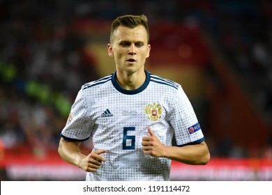 Trabzon, Turkey - September 7, 2018. Russian Midfielder Denis Cheryshev During UEFA Nations League Match Turkey Vs Russia In Trabzon.