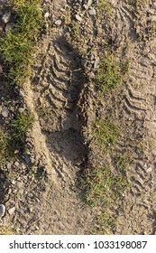 trace in the mud from boot. beginning of spring, after rain, journey. Lifestyle