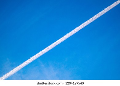 The trace of the plane in the sky