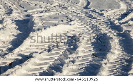 Similar – snow tracks Winter Ice