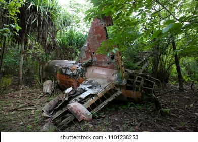 Traces of the Wars on the Yap island  Micronesia - Shutterstock ID 1101238253