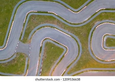 Track For Auto Racing Top View. New Karting Track.