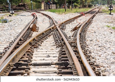 Track On Railway Railroad Structure Consisting Stock Photo 562443610 ...