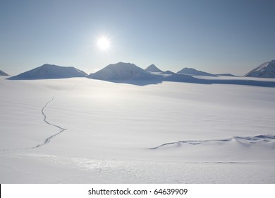 Track On The Snow - Winter Arctic Landscape