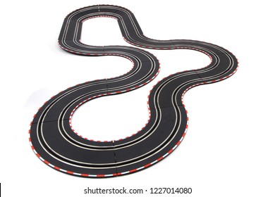 Track Race Toy Isolated On The White Background