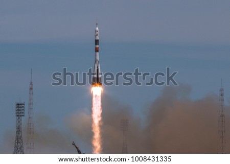 track from the rocket stage in the sky after launching the rocket