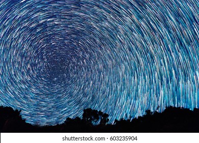 Tracks from stars in the form of spiral fading lines