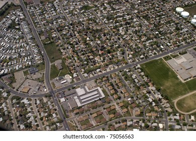 The Tract Housing That Sprawls Out Of Salt Lake City, Utah.