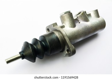 Tractor Clutch Cylinder Close-up On Isolated White Background