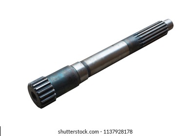 Tractor Clutch Shaft On Isolated White Background