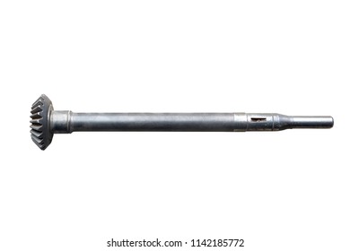 Tractor Clutch Shaft On Isolated White Background