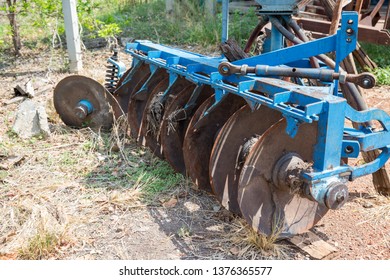 Tractor equipment tail . Tractor Tail for ploughing a field. - Shutterstock ID 1376365577