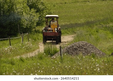 tractor in a field ...