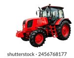 Tractor isolated white background. Farm agricultural tractor