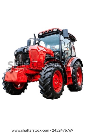 Tractor isolated white background. Farm agricultural tractor