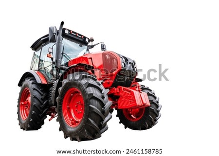 Tractor isolated white background. Farm agricultural tractor